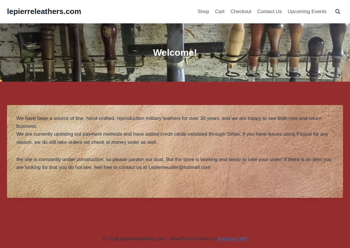 Store homepage