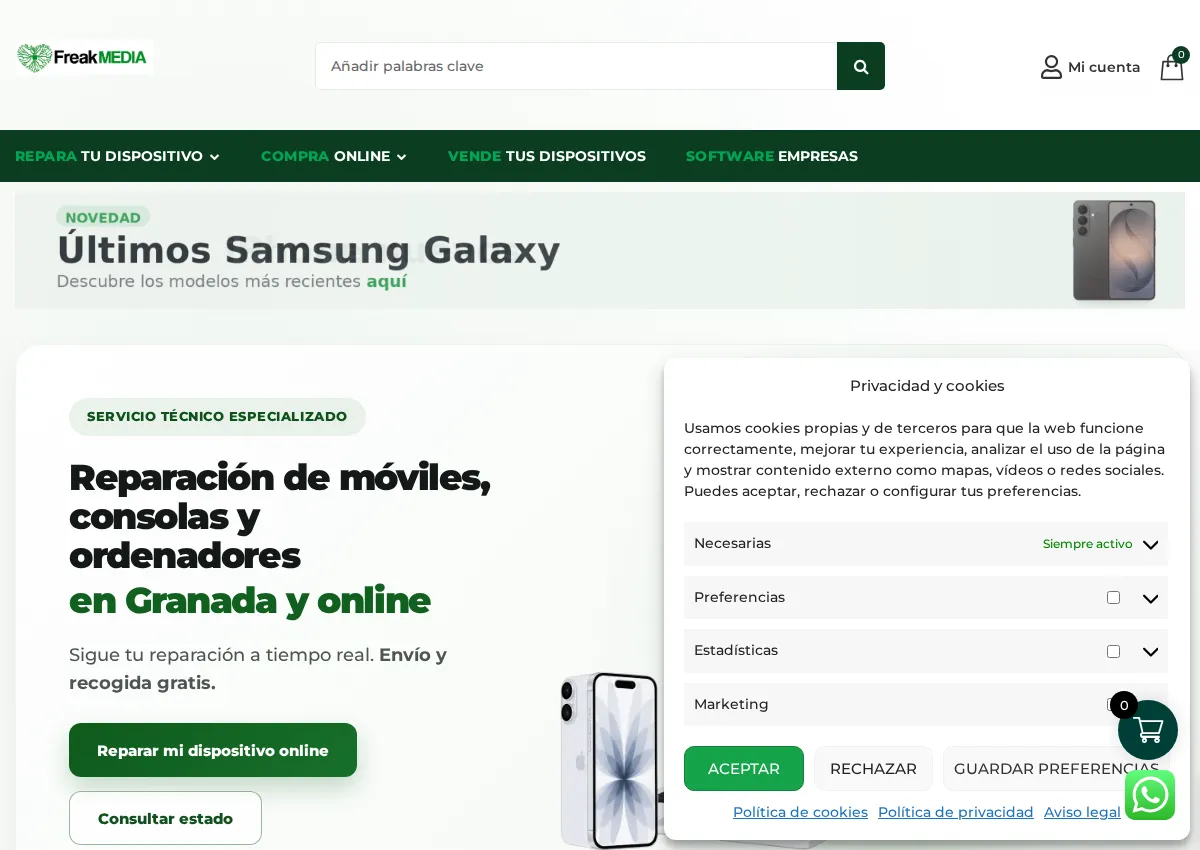 Store homepage