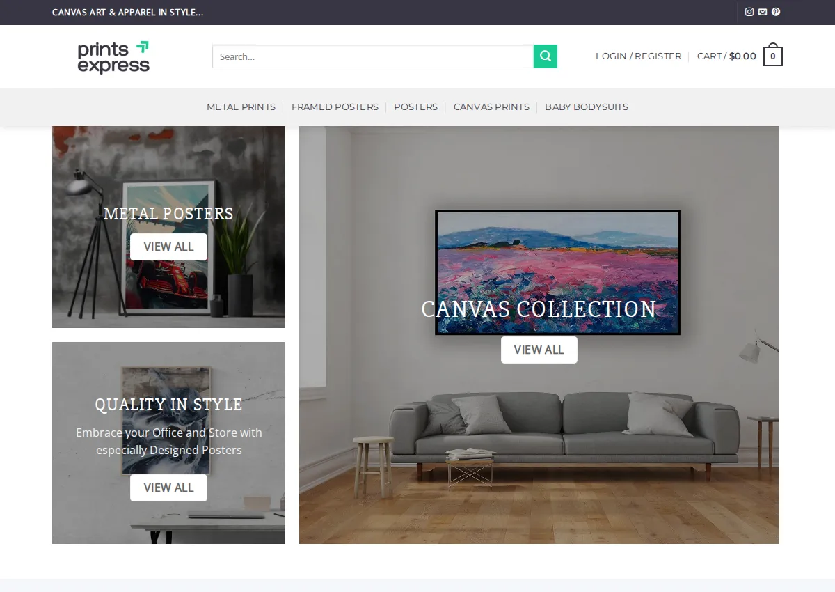 Store homepage