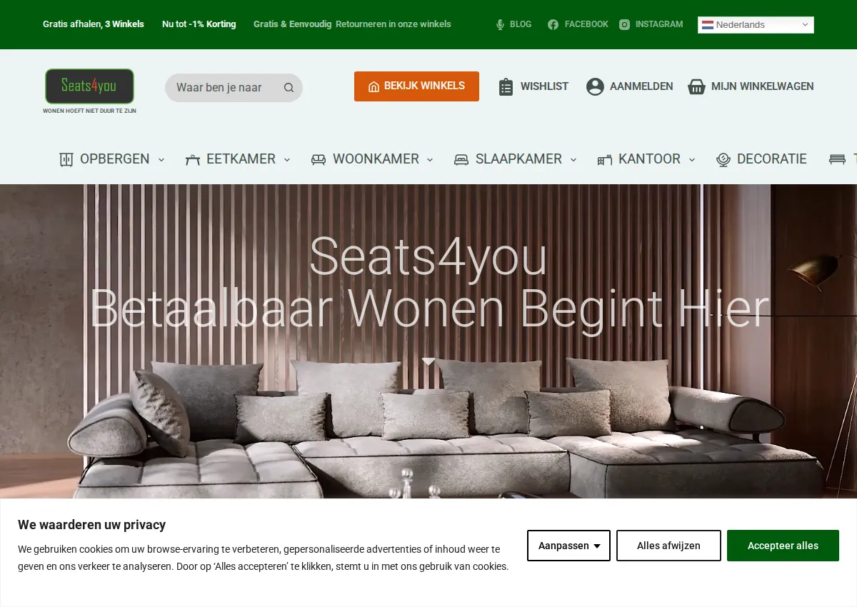 Store homepage