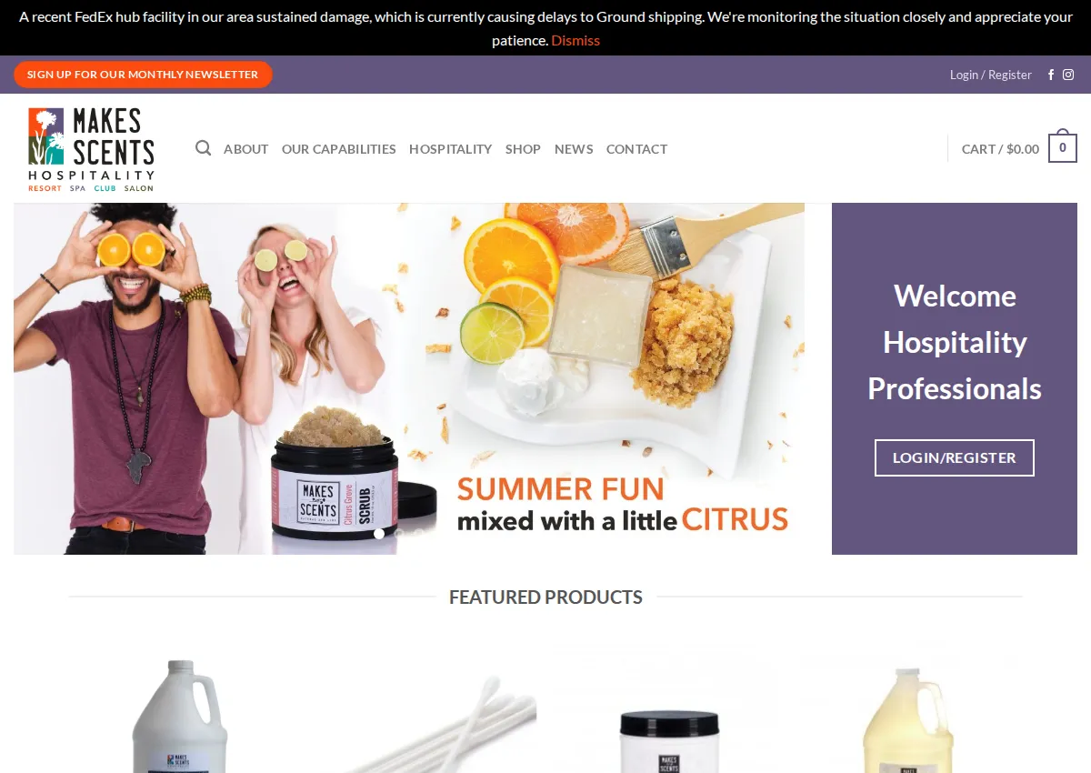 Store homepage