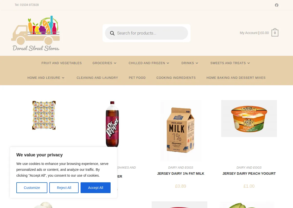 Store homepage