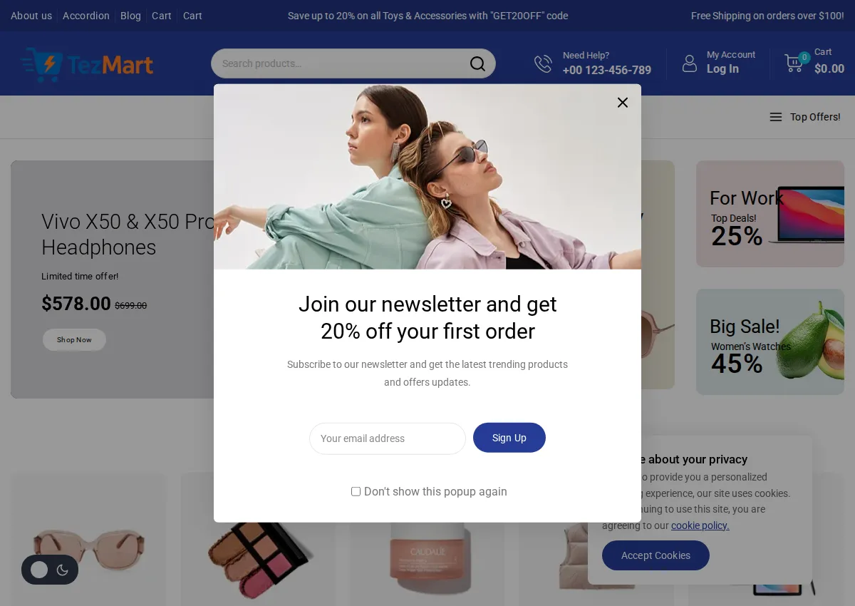 Store homepage