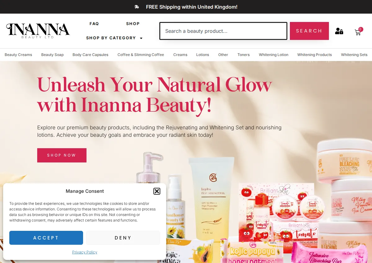 Store homepage
