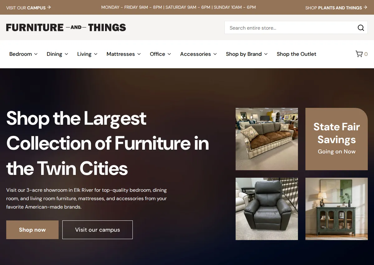 Store homepage