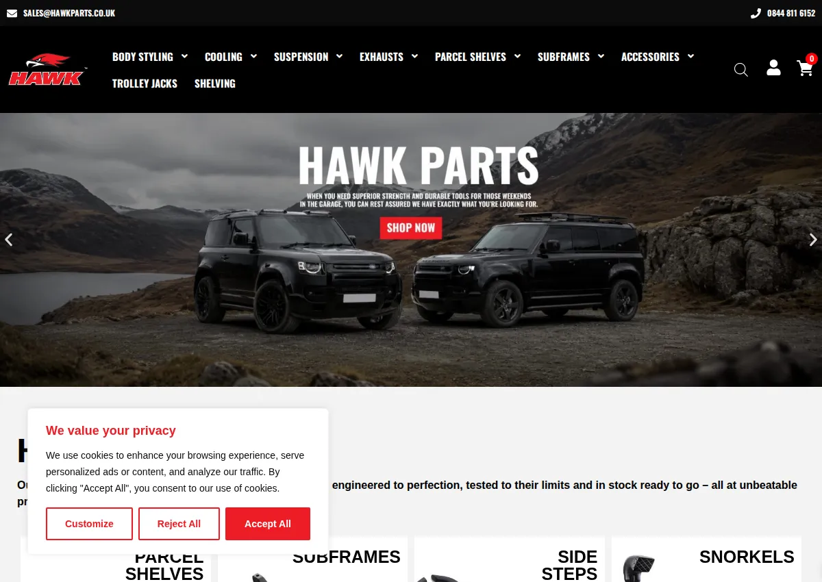 Store homepage
