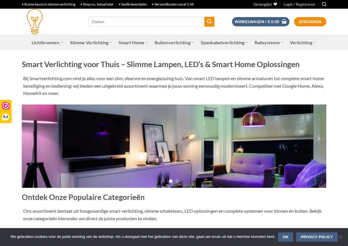 Store homepage