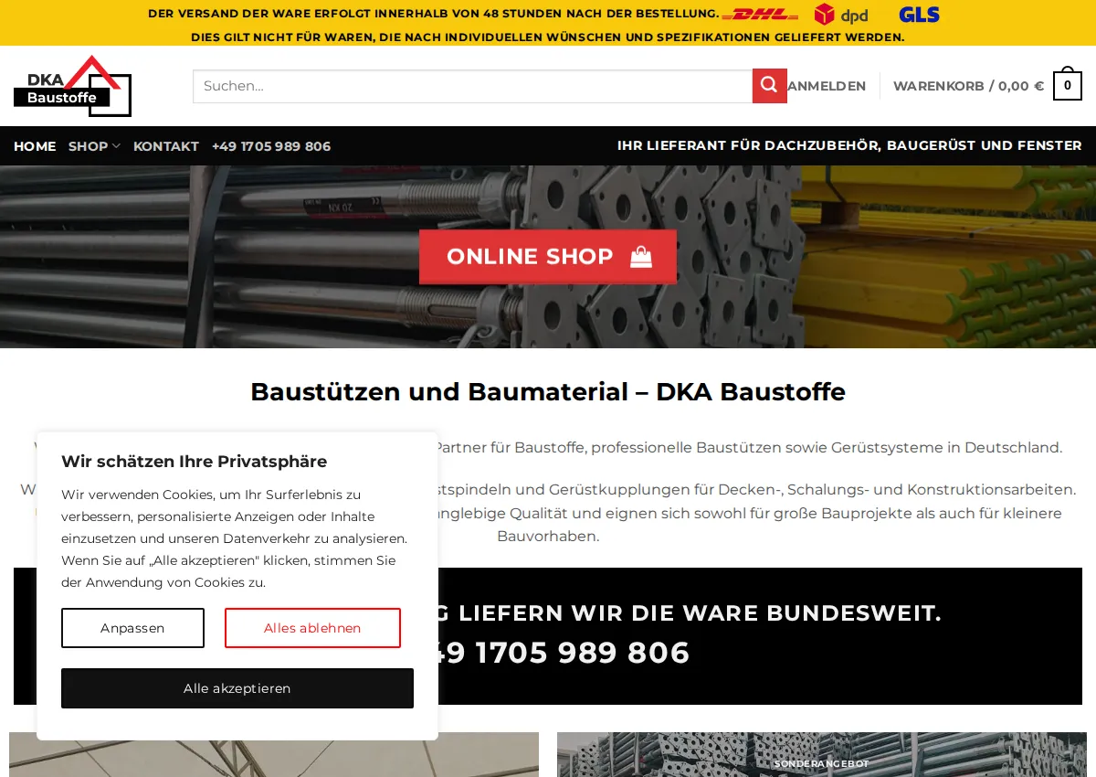 Store homepage