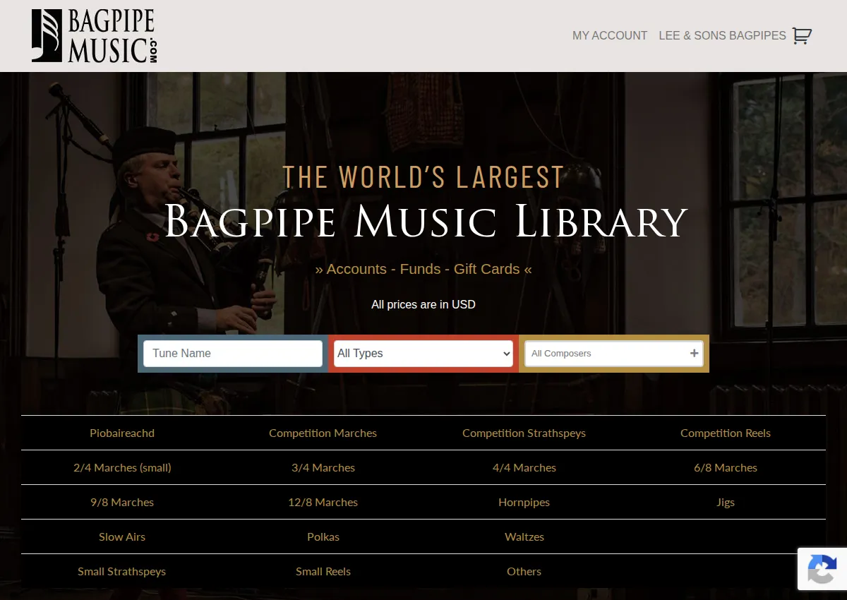 Store homepage