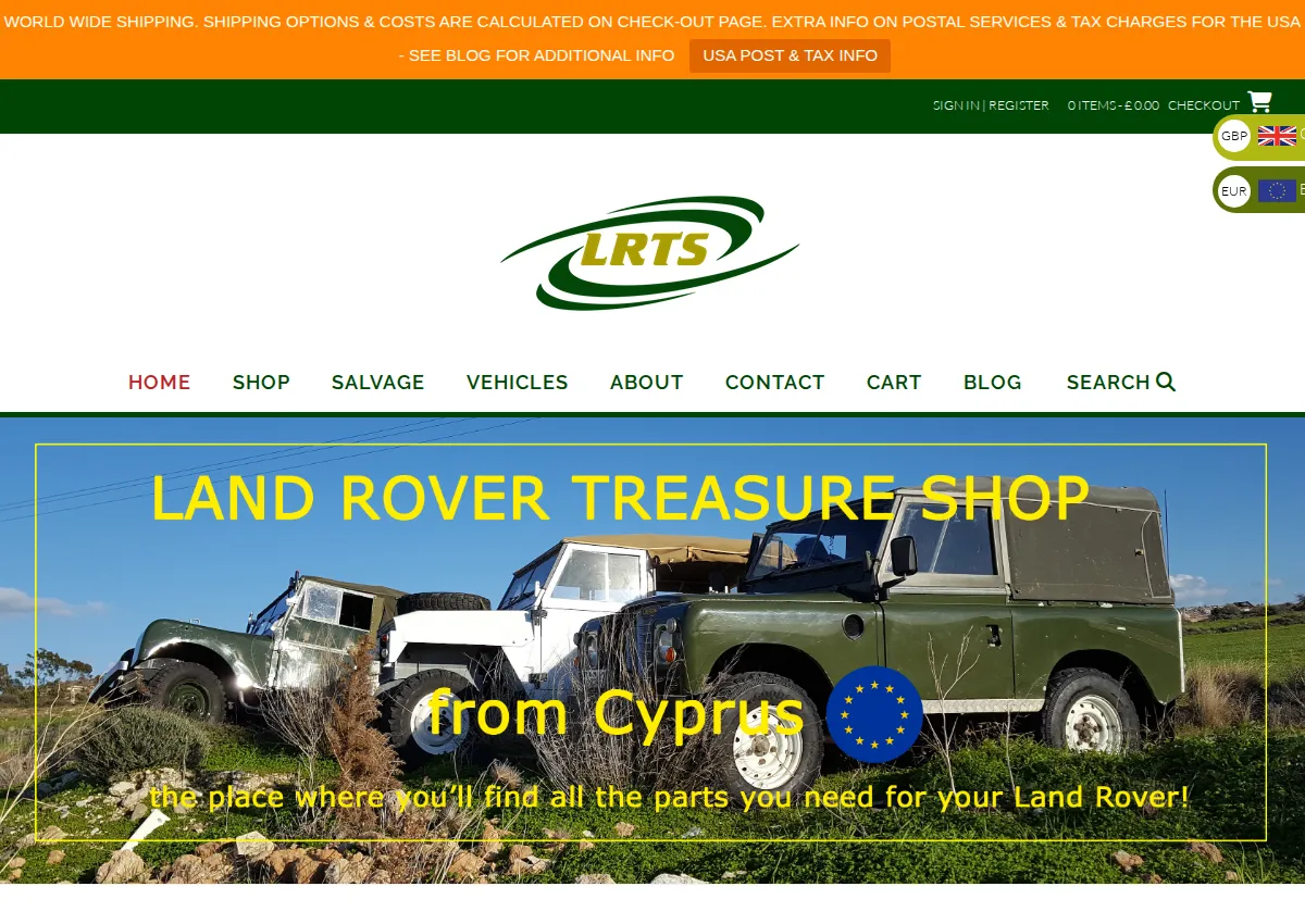 Store homepage
