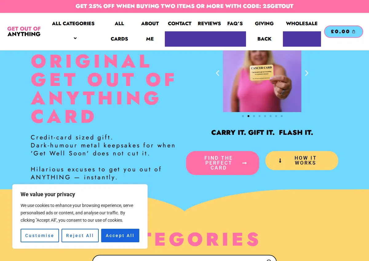 Store homepage
