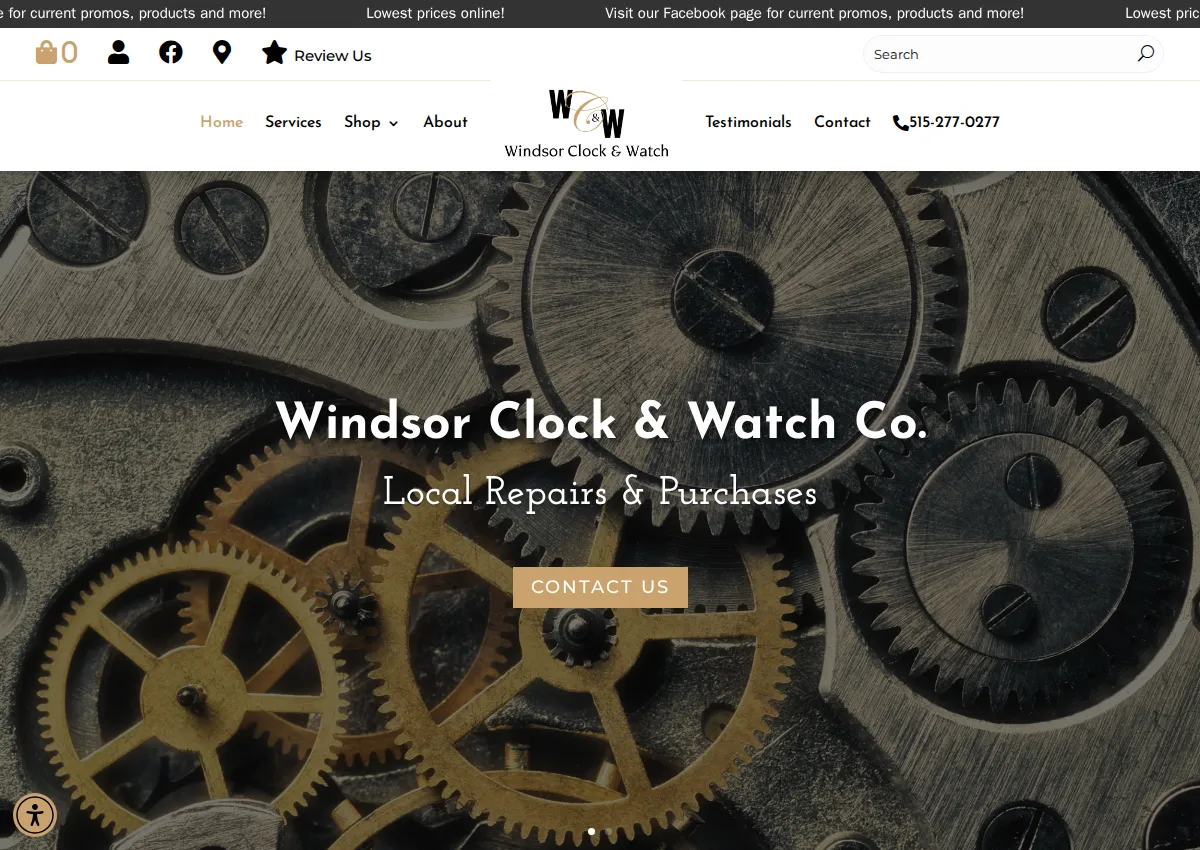 Store homepage