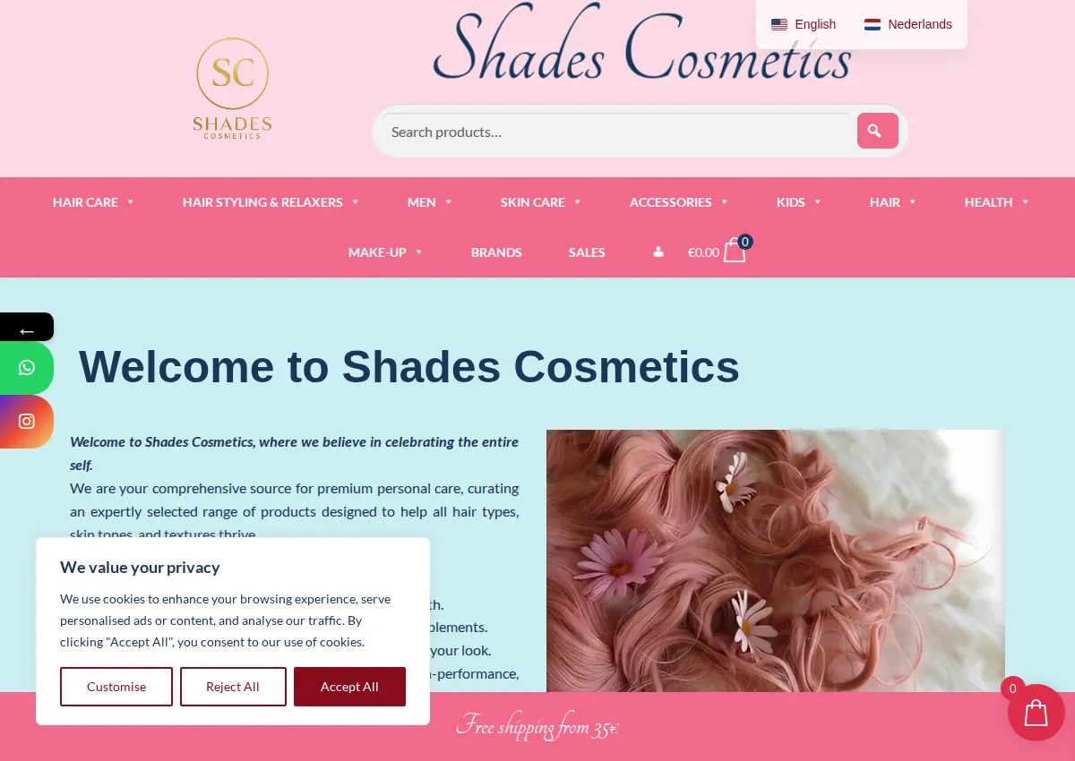Store homepage