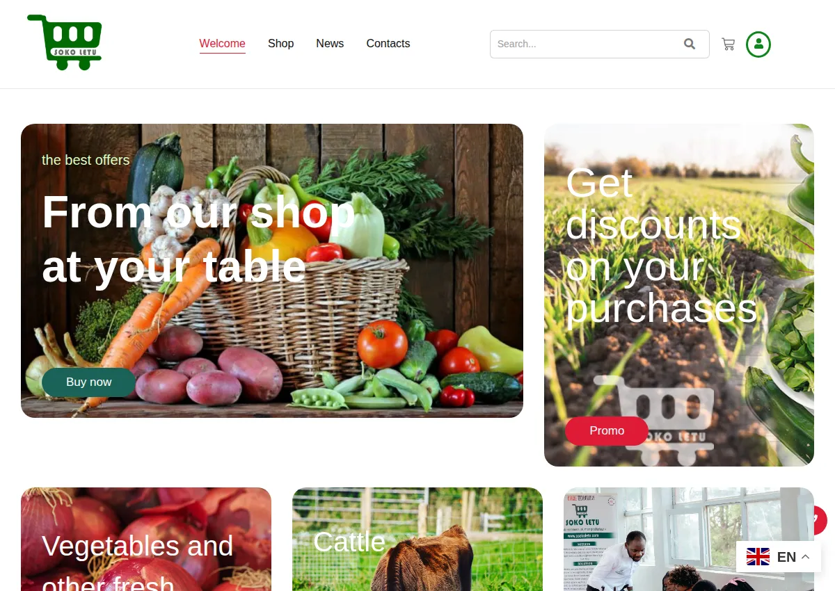Store homepage