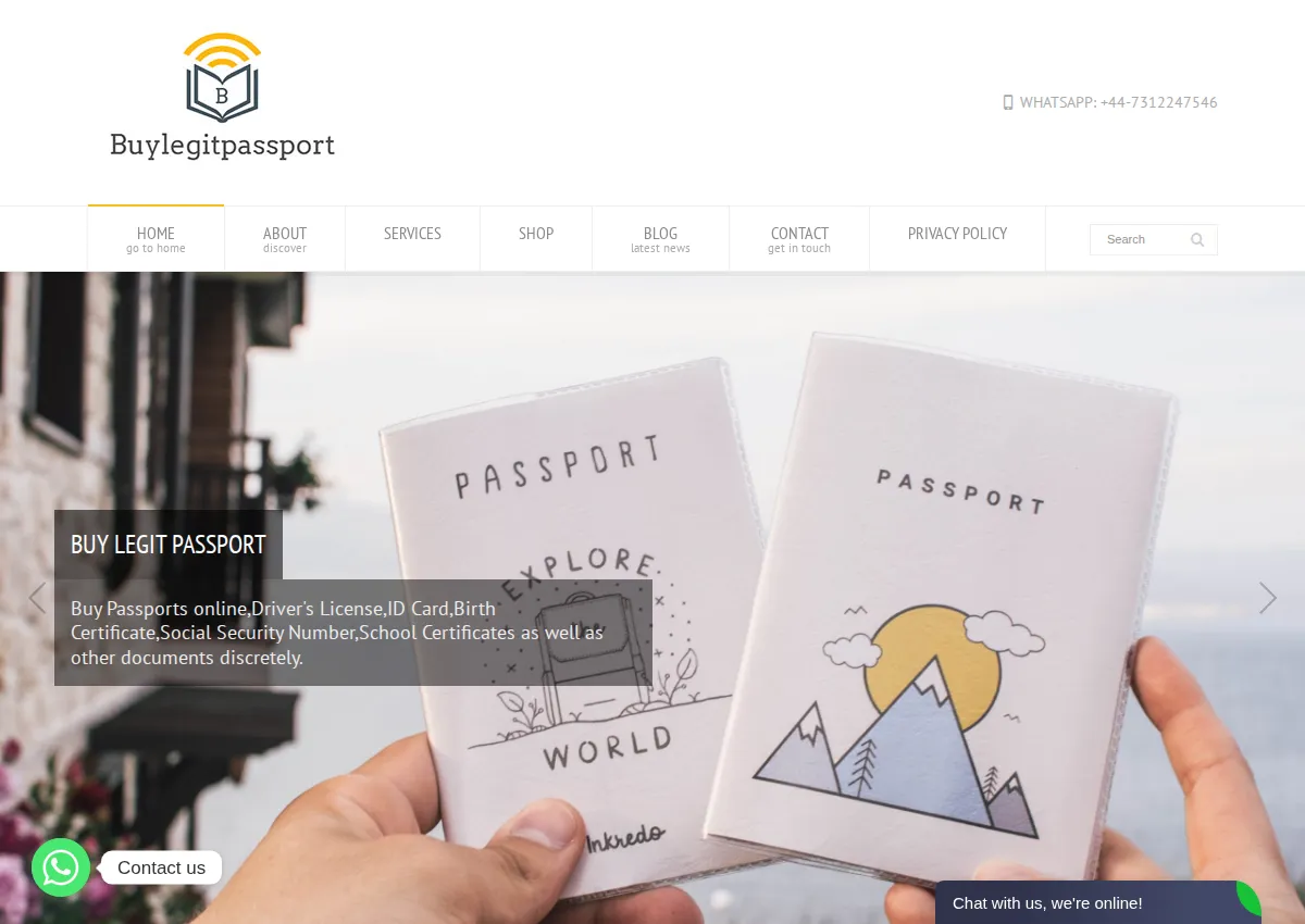 Store homepage