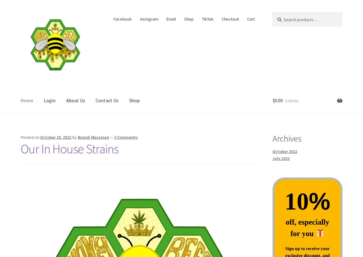 Store homepage