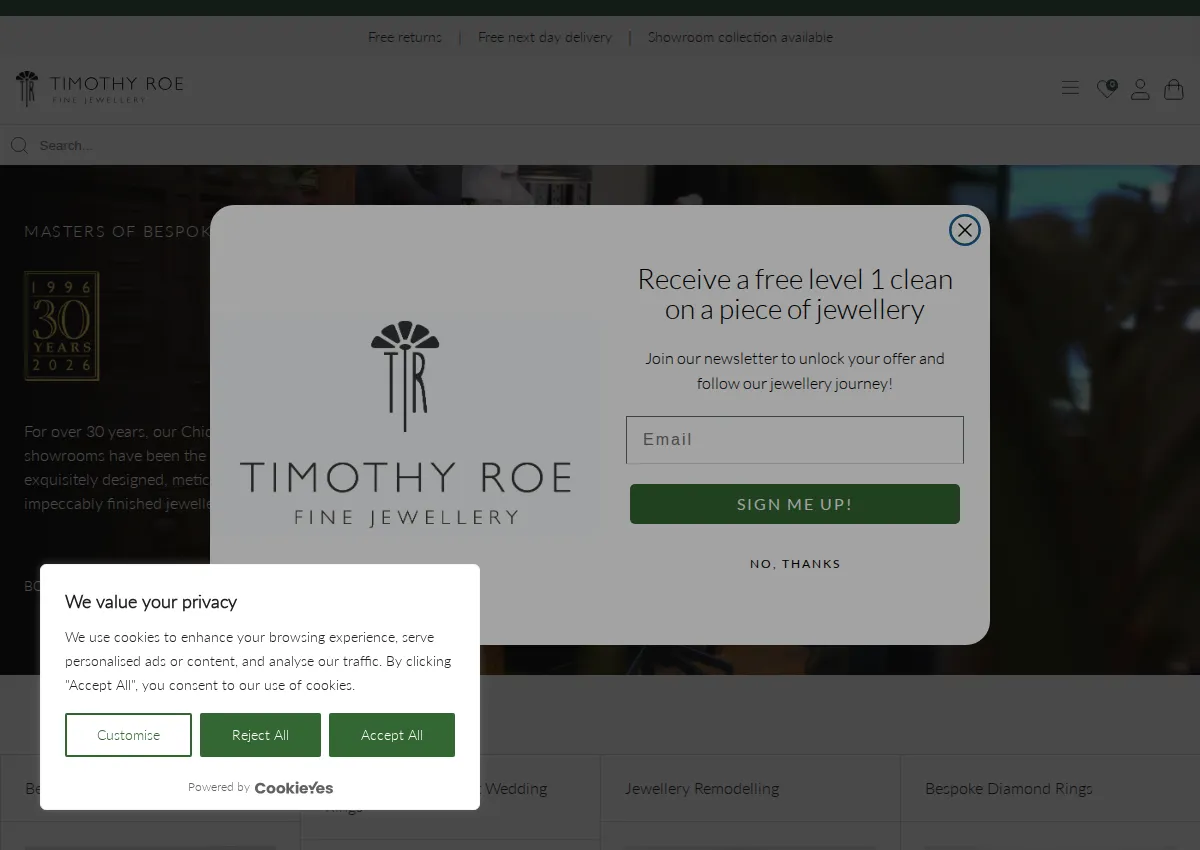 Store homepage