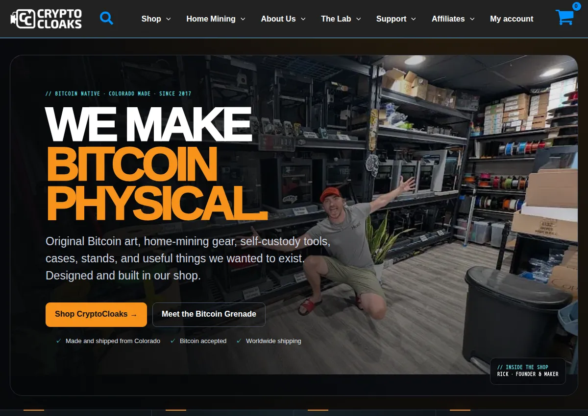 Store homepage