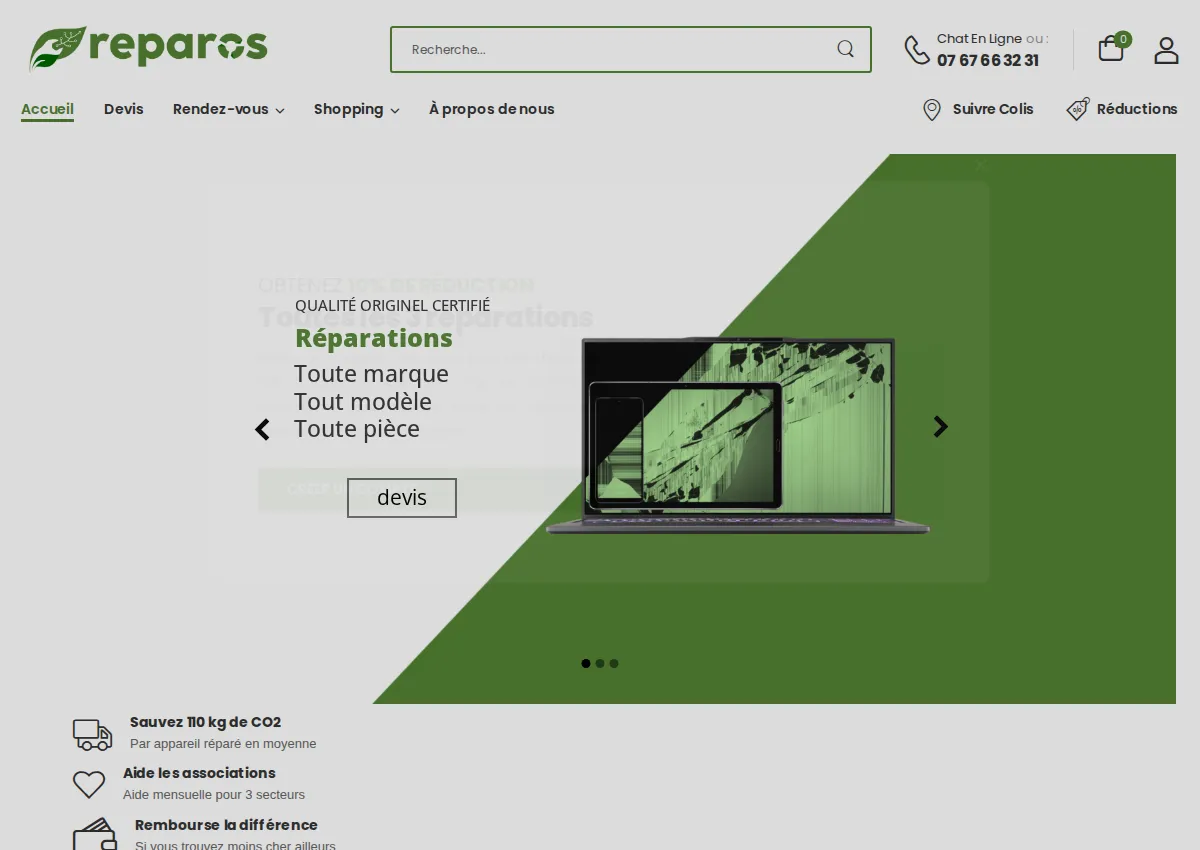 Store homepage