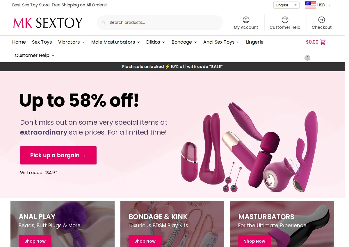 Store homepage
