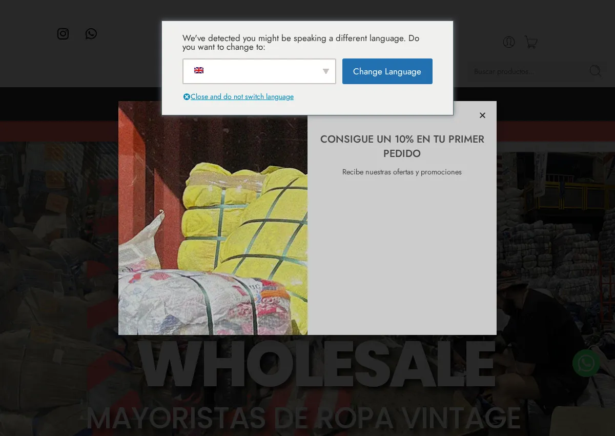Store homepage