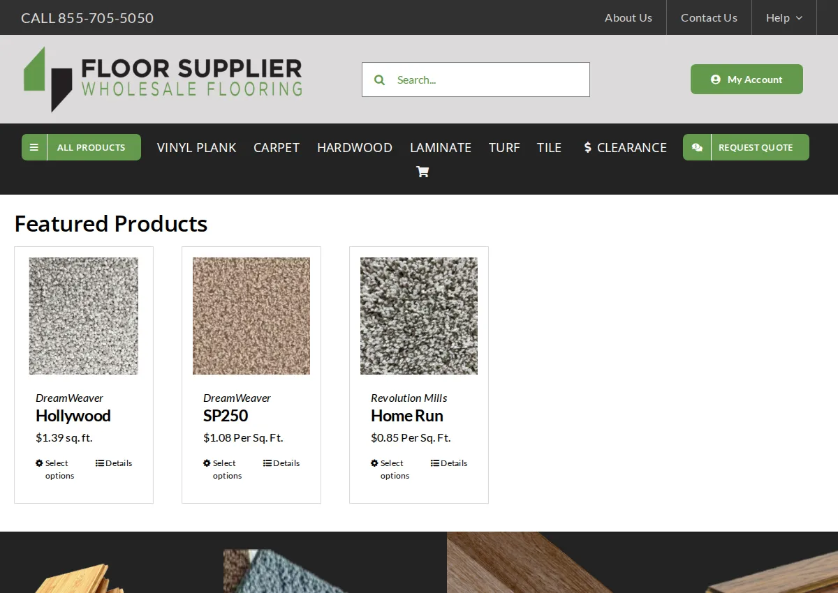 Store homepage