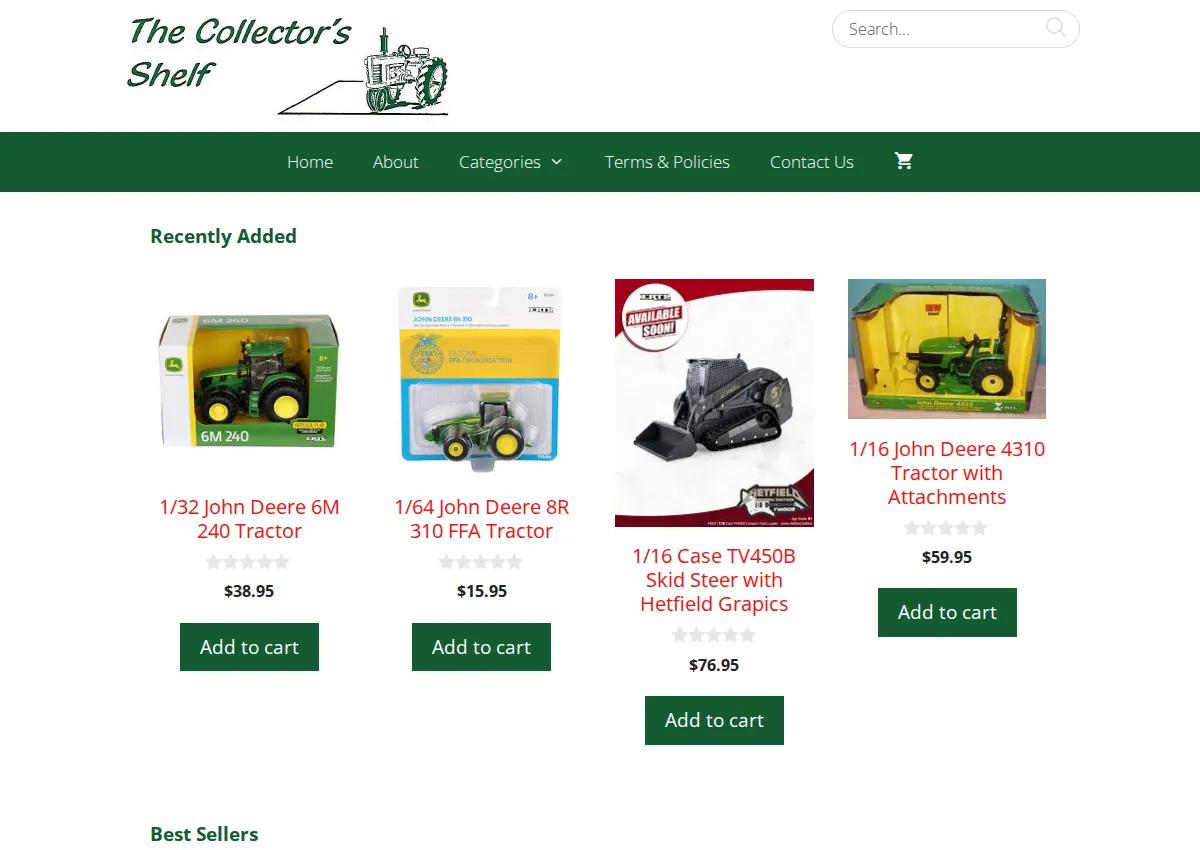 Store homepage