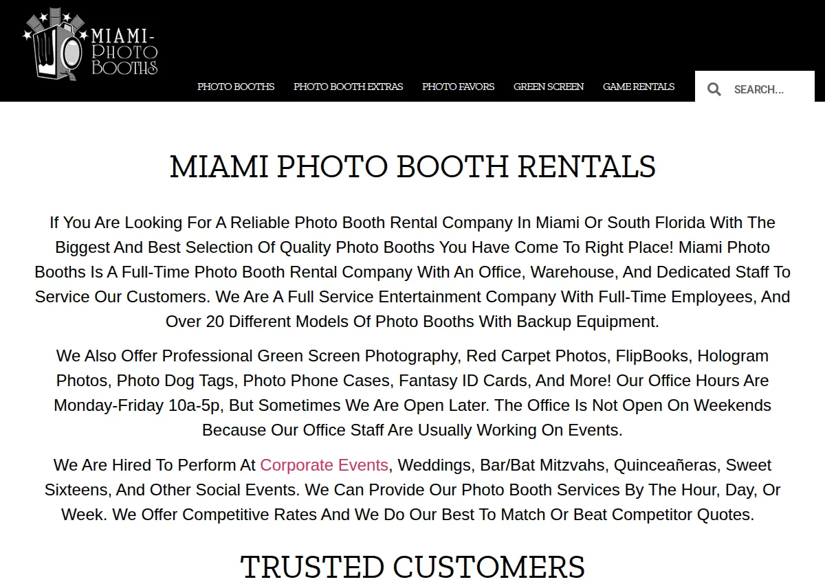 Store homepage