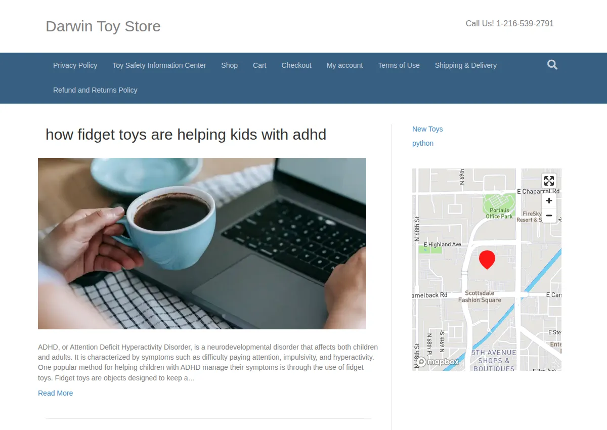 Store homepage