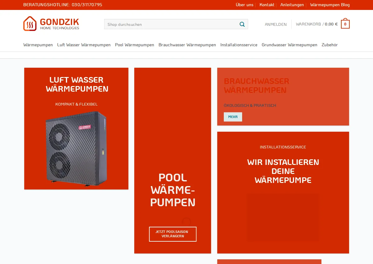 Store homepage