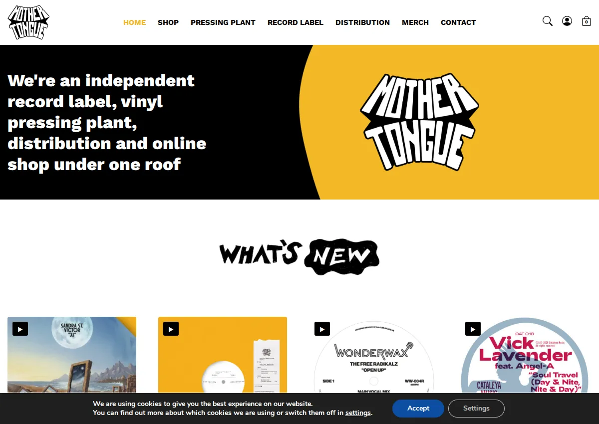 Store homepage
