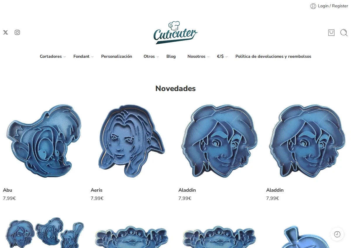 Store homepage
