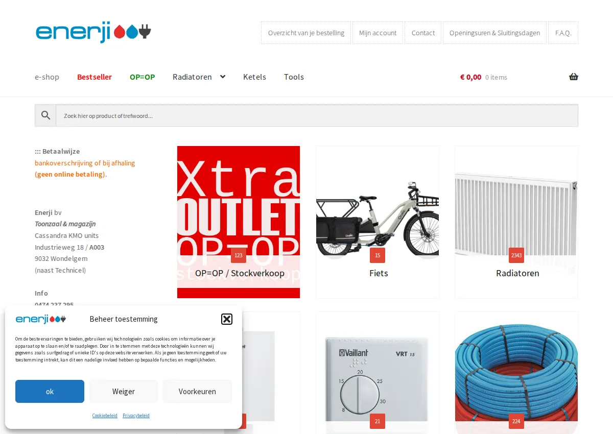 Store homepage