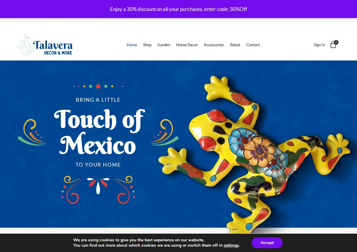 Store homepage