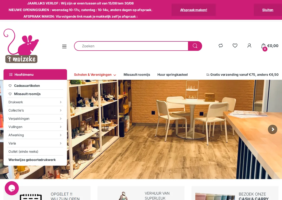 Store homepage