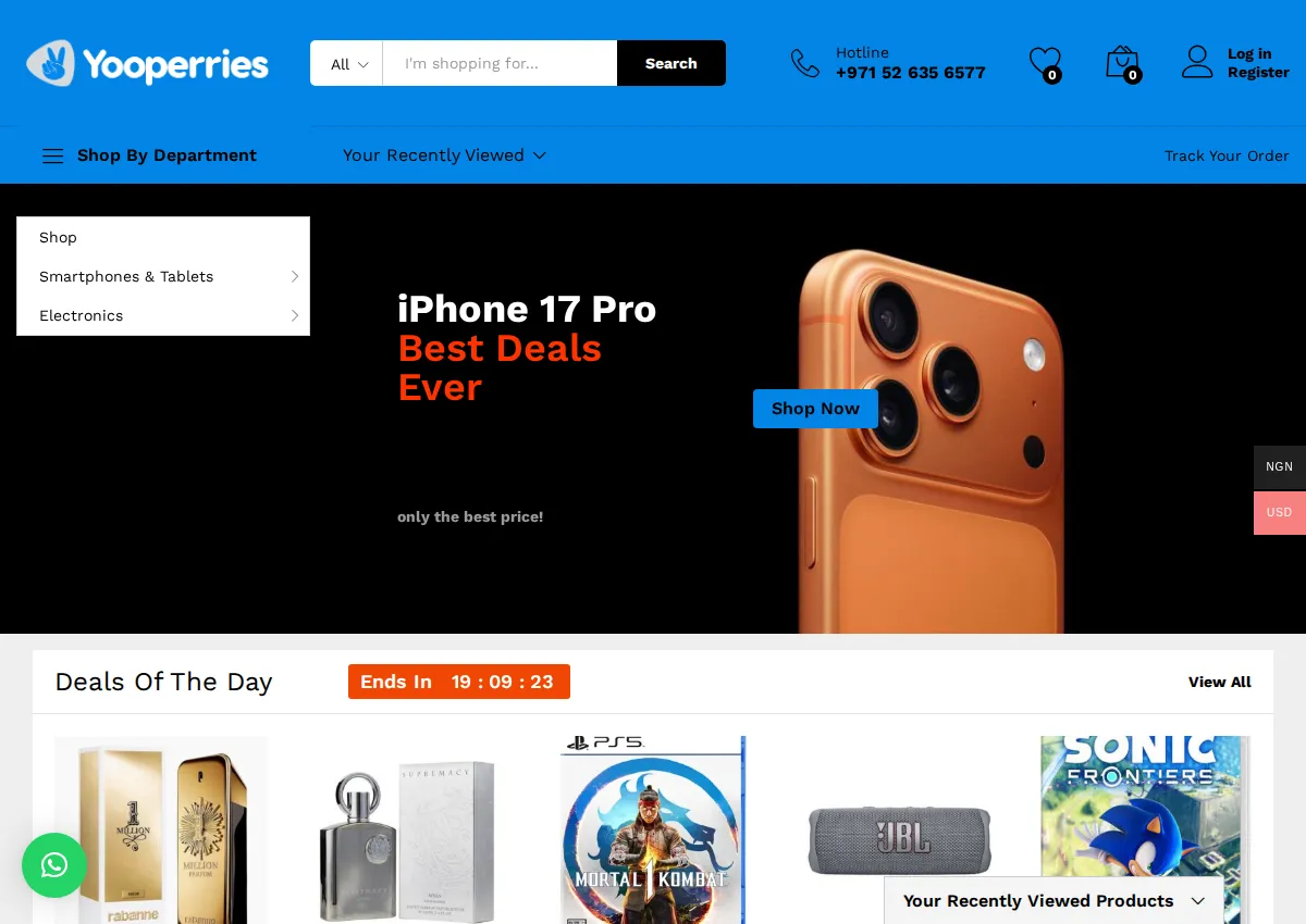 Store homepage