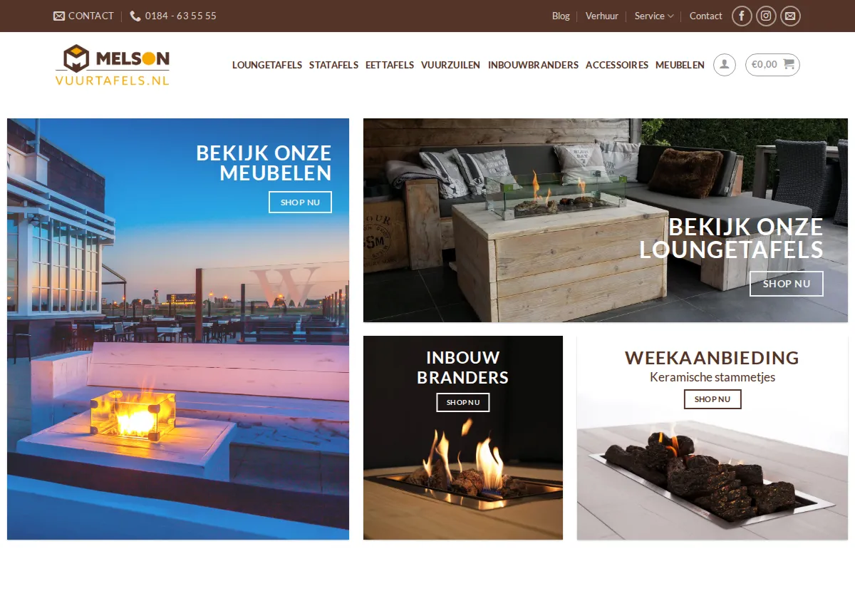 Store homepage