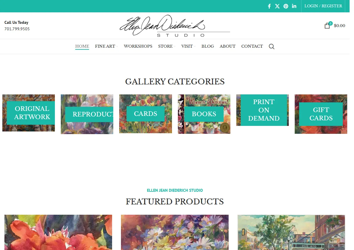 Store homepage