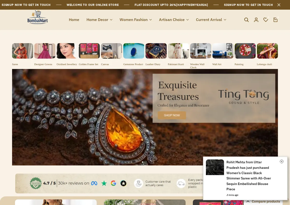 Store homepage
