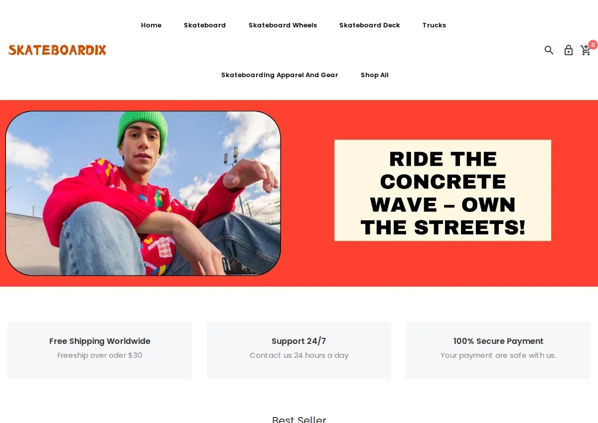 Store homepage
