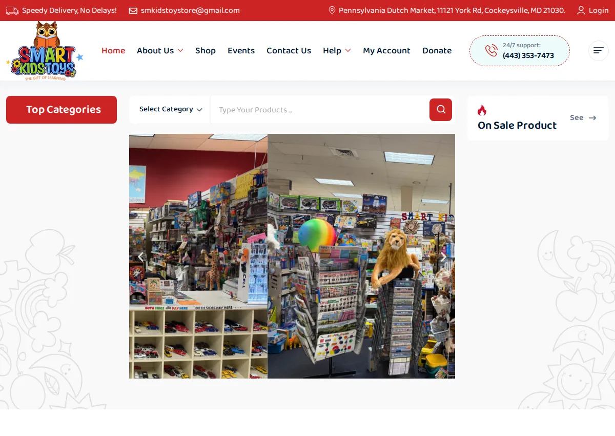 Store homepage