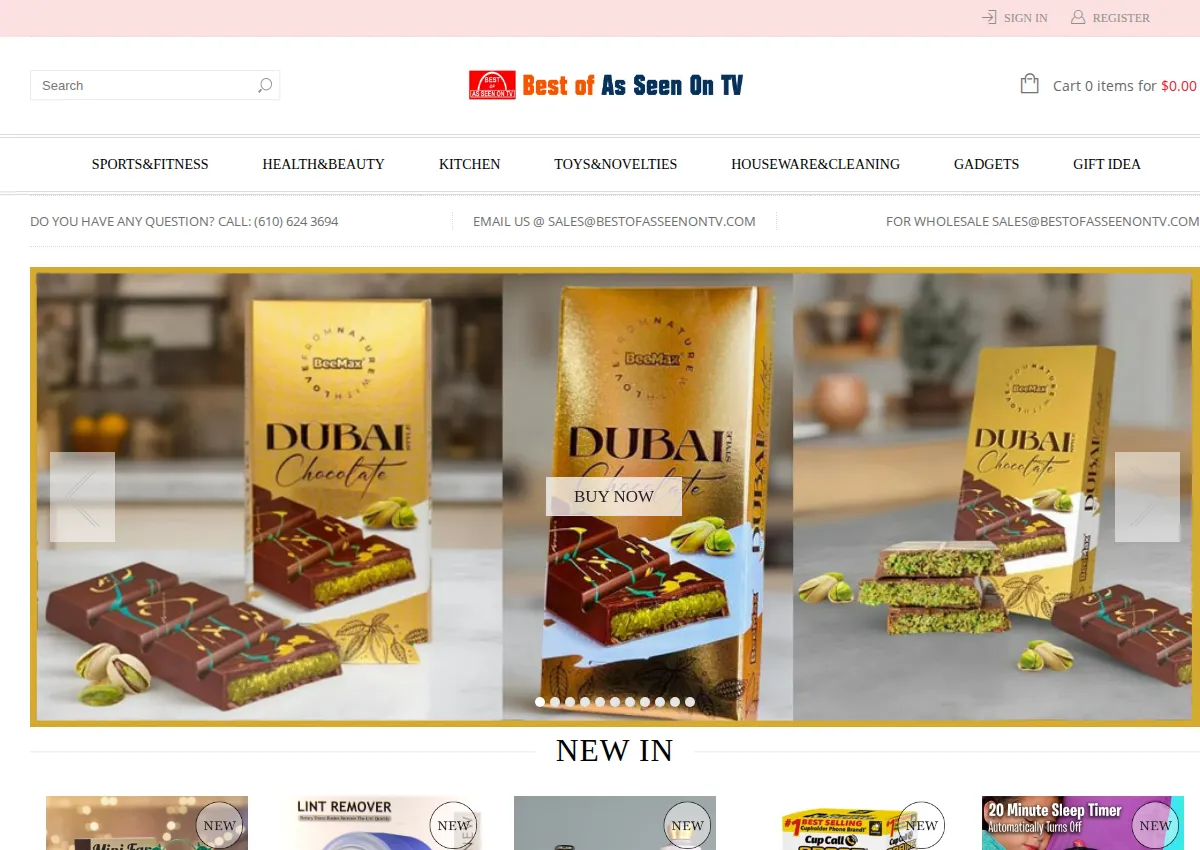 Store homepage