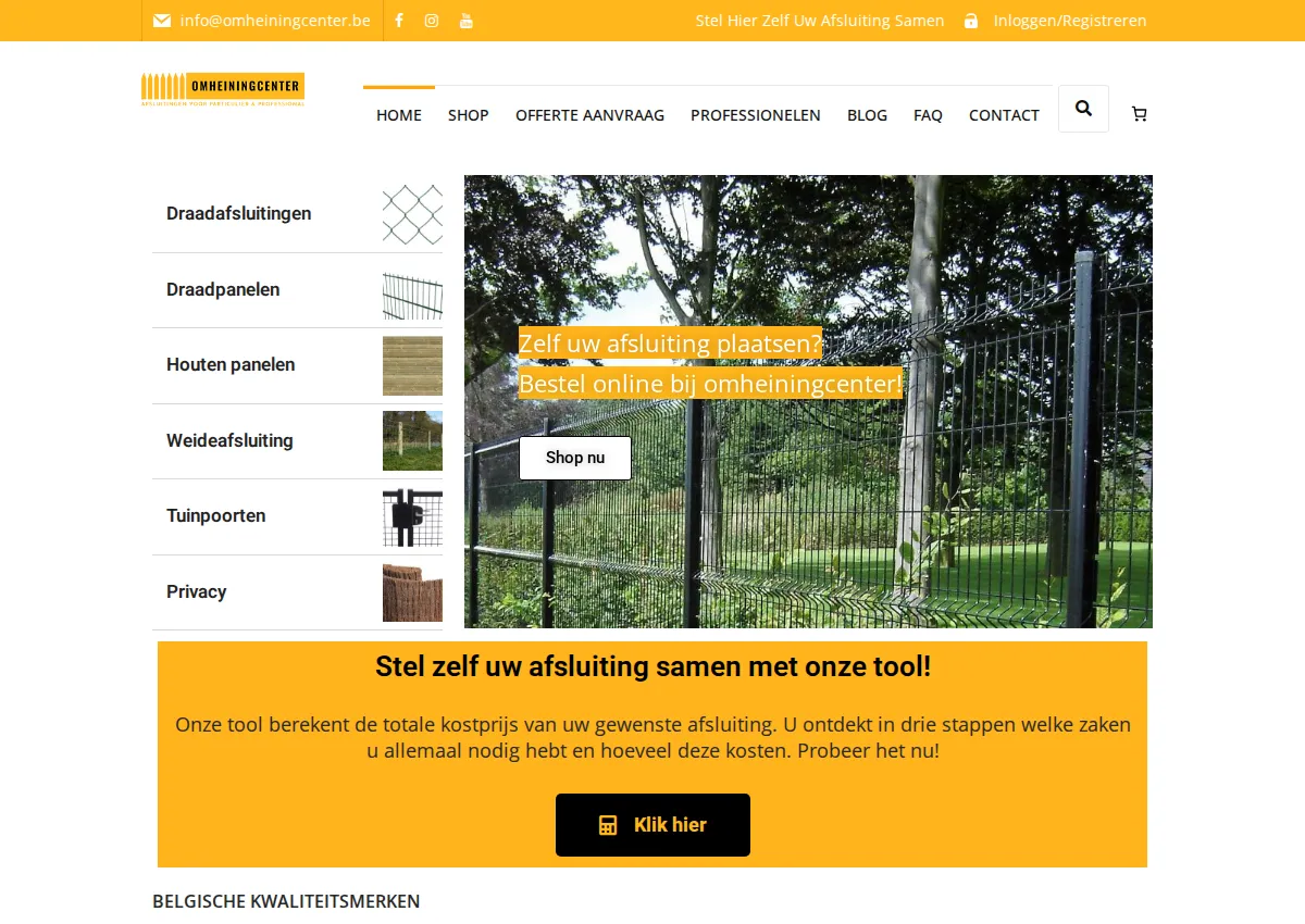 Store homepage