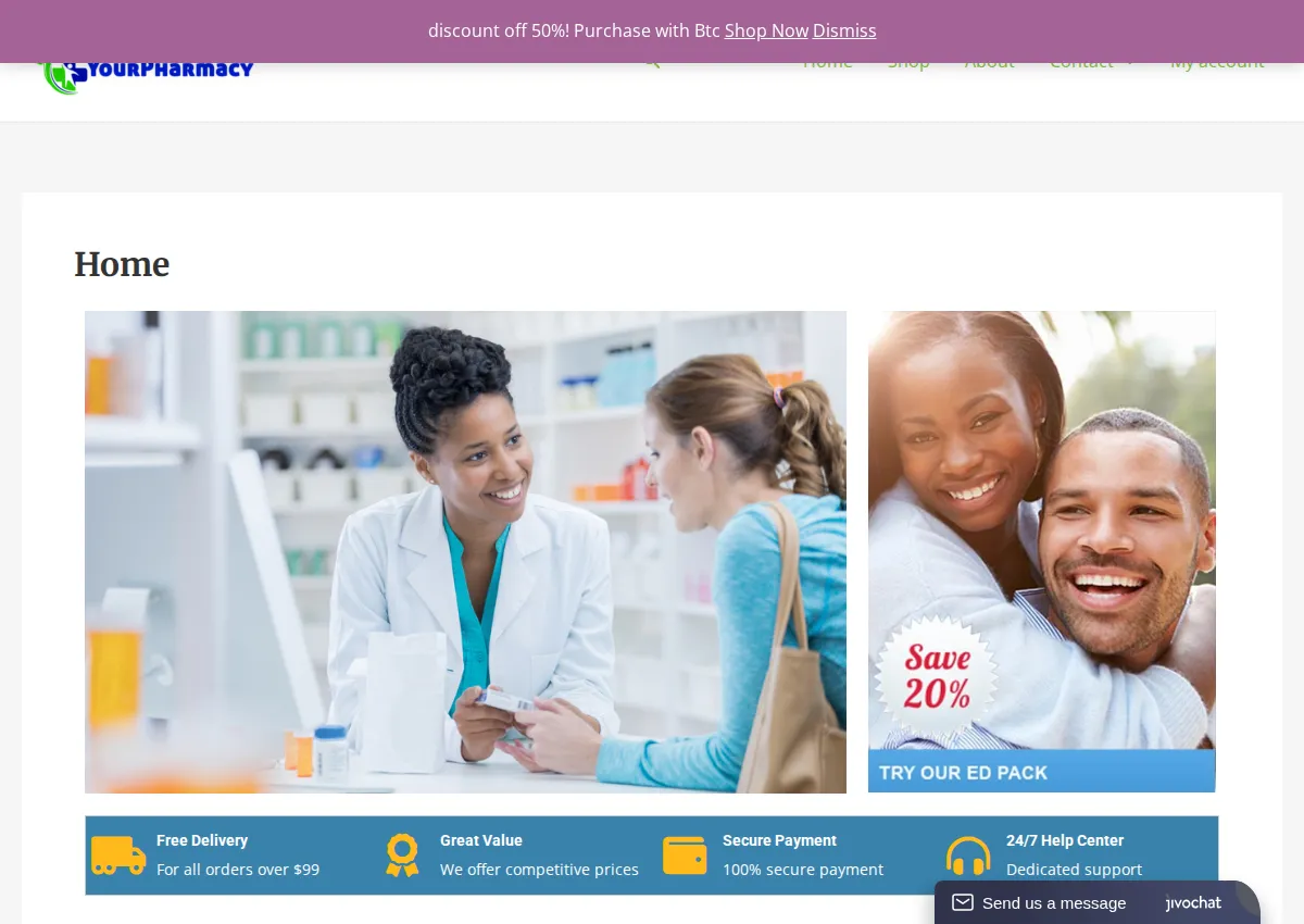 Store homepage