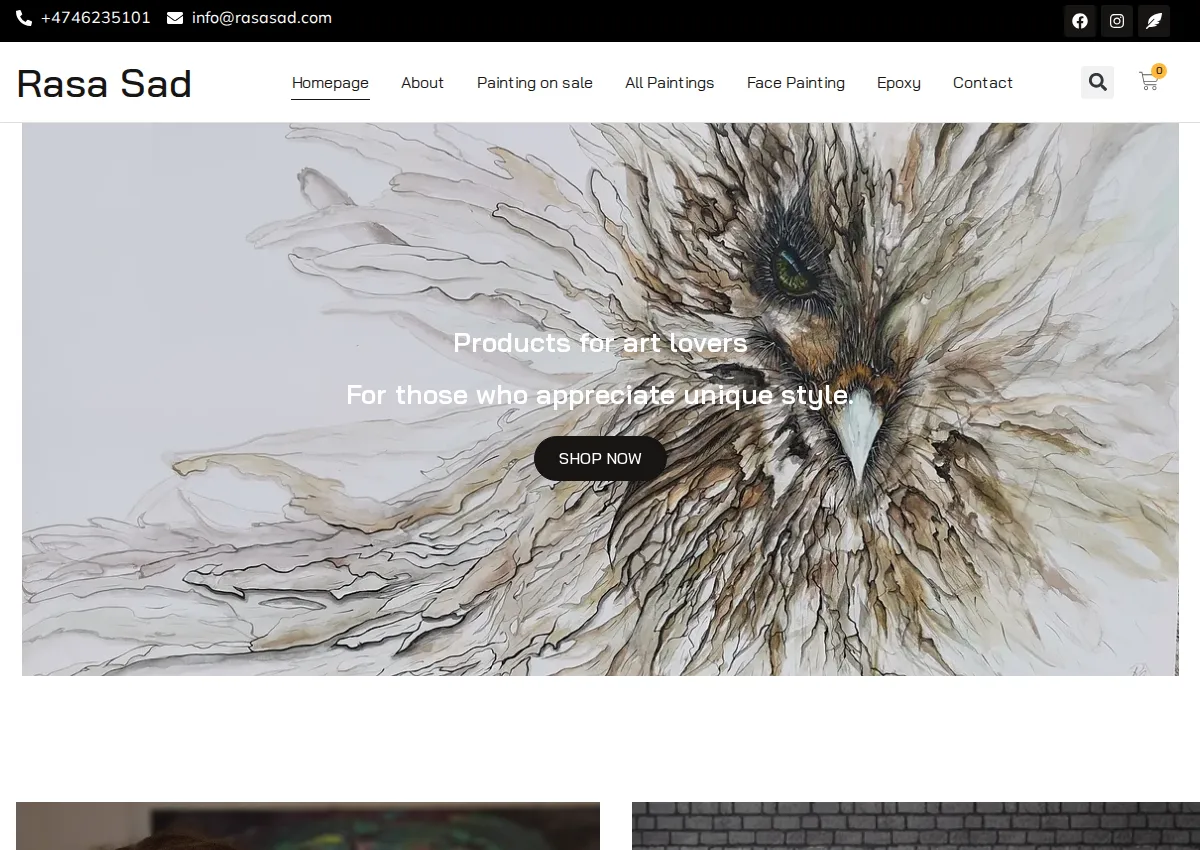 Store homepage