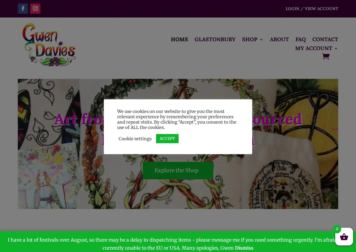Store homepage