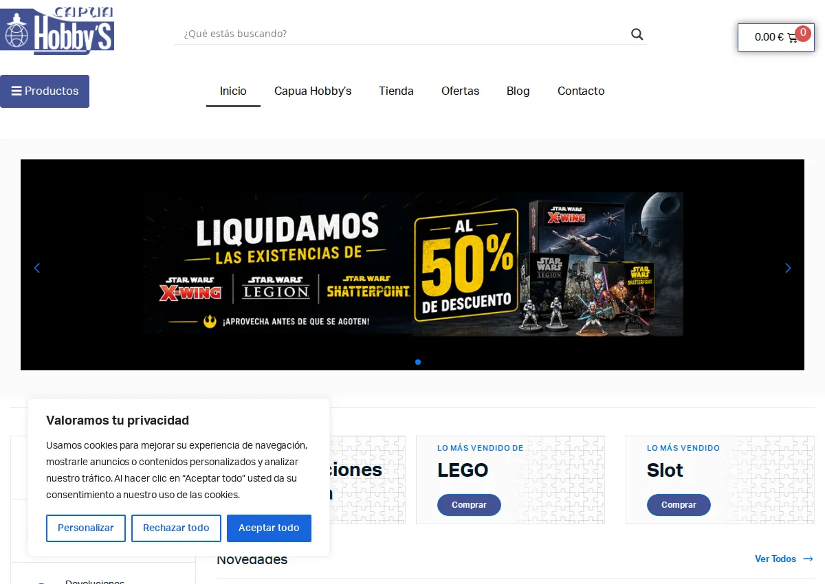 Store homepage