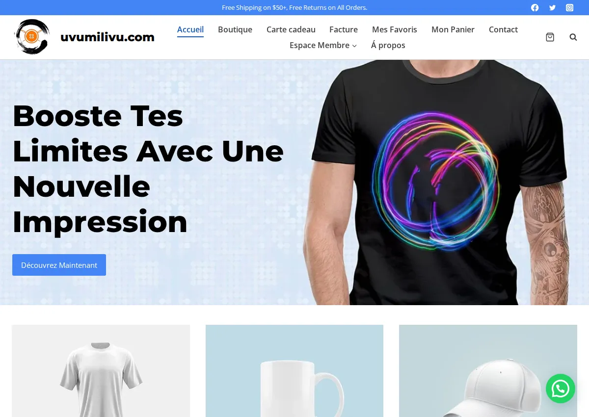 Store homepage