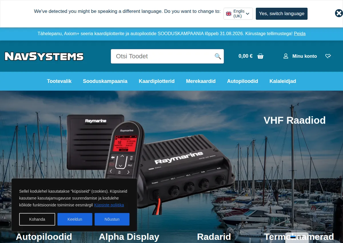 Store homepage