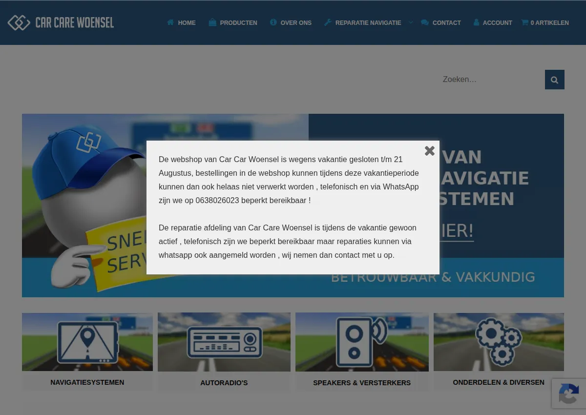 Store homepage